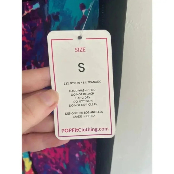NWT Women's PopFit Multicolor Leggings Size‎ S Yoga Pants 0305 - Picture 5 of 10